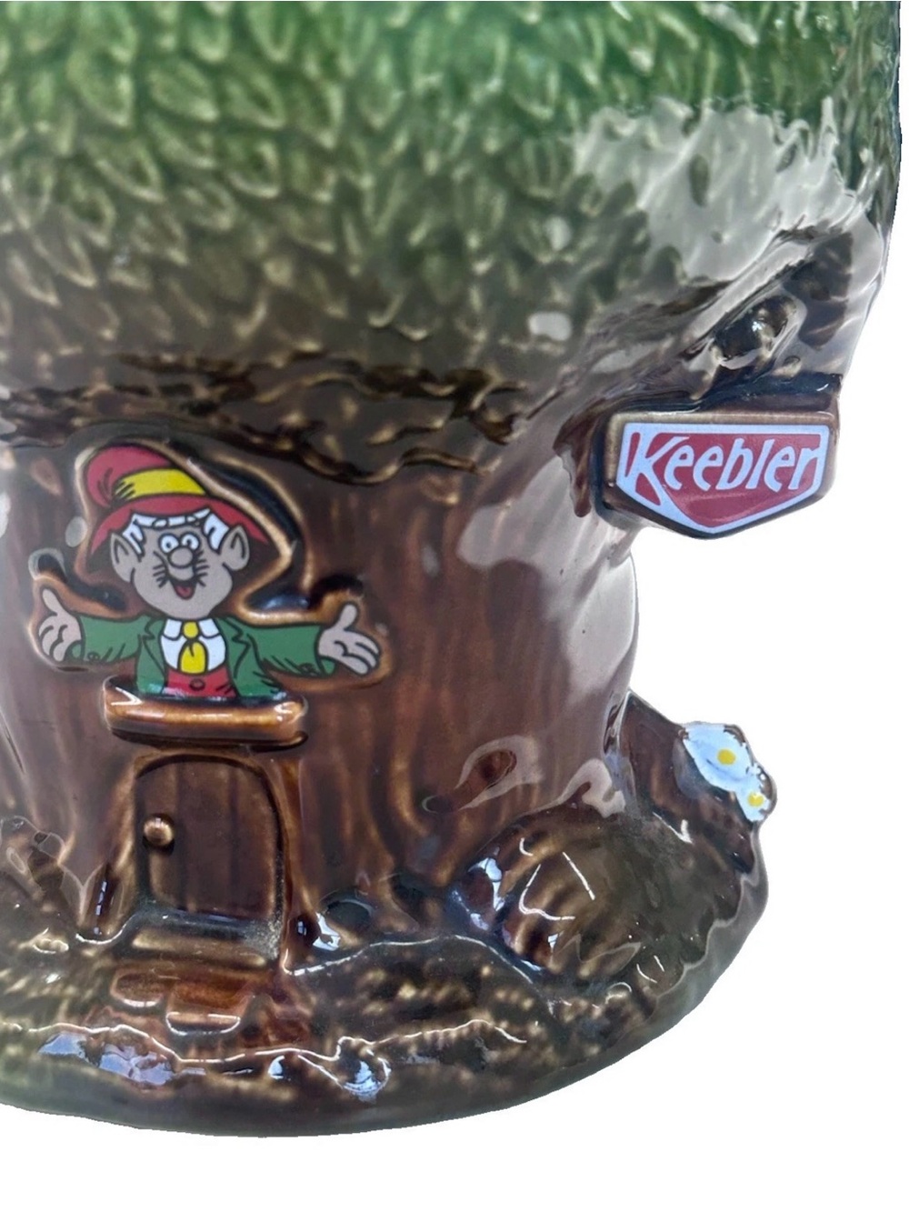 Vintage 1981 McCoy Keebler Tree House Cookie Jar with Ernie The Elf - Picture 3 of 10
